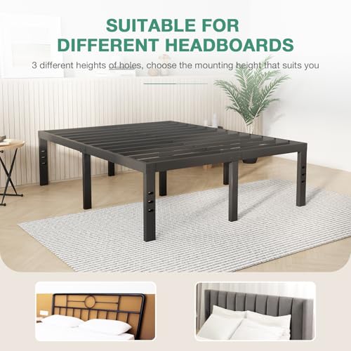 Full Size 14 Inch Metal Platform Bed Frame with Storage H78233