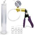 Penis Pump with Silicone Grips, Hose, Gauge, 4 Constriction Rings, 12" Length x 1.65" Diameter Cylinder B400411
