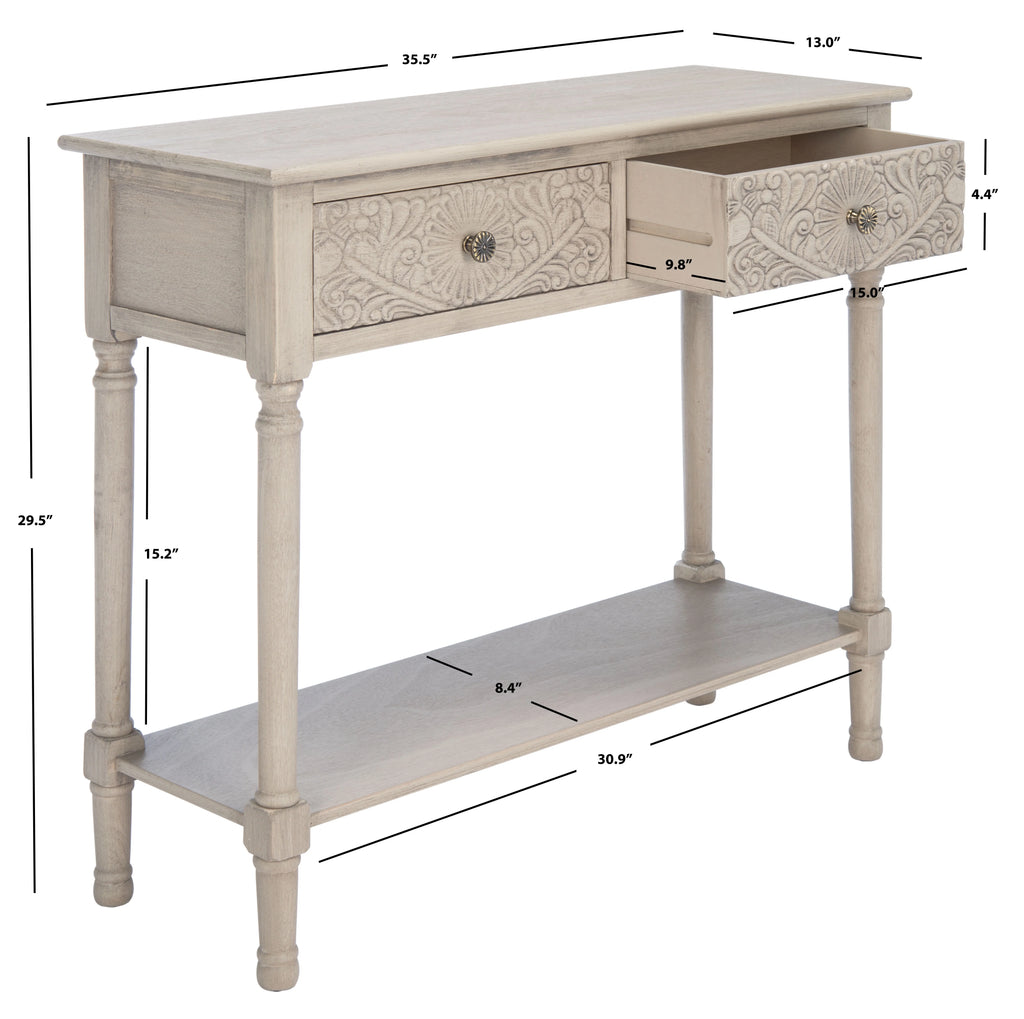 2-Drawer Taupe Wood Console Table S4225