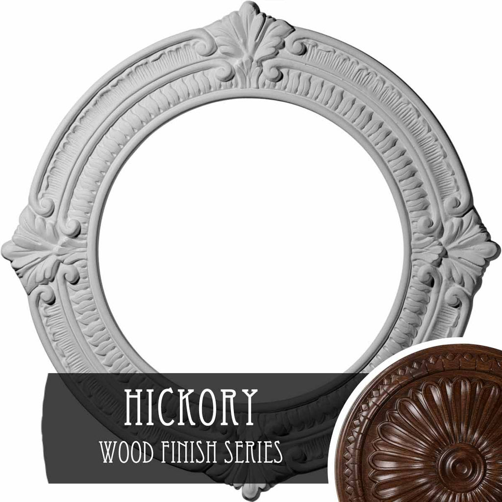 Hand-Painted Hickory Ceiling Medallion L160