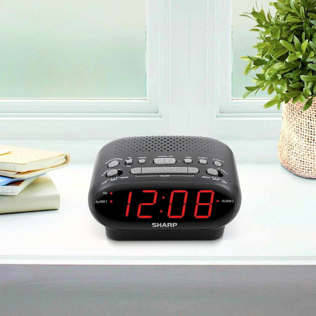 Black Dual Alarm Clock Radio O758