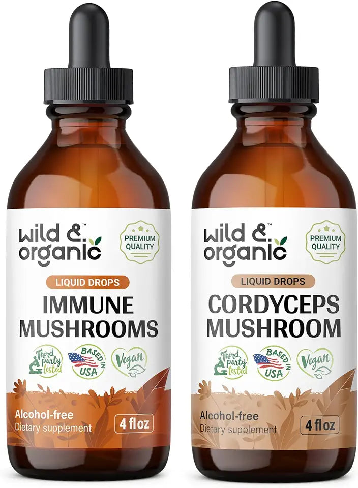 Immune Mushroom Tincture 4 fl oz & Cordyceps Tincture 4 fl oz Q75468