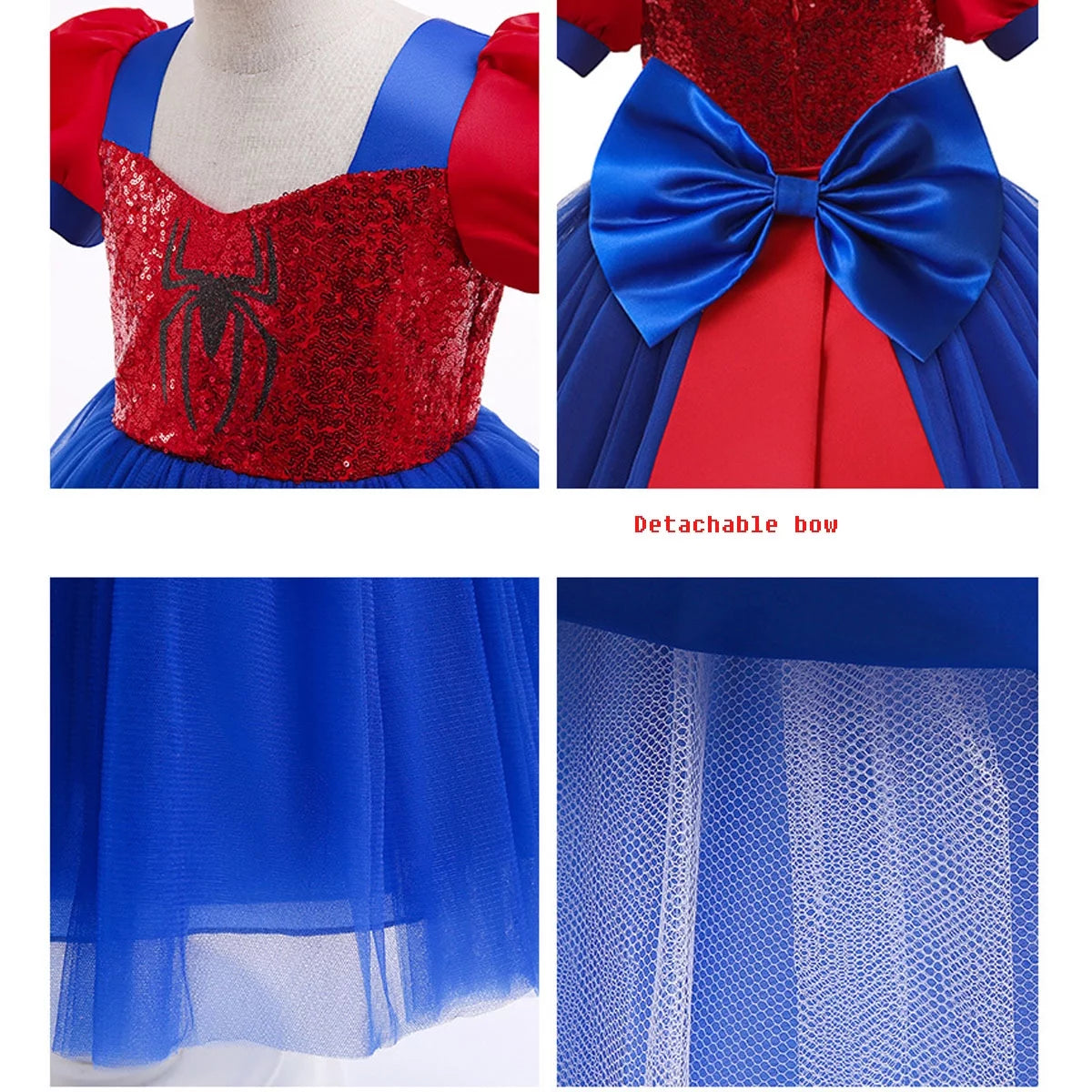 Girls Spiderman Cosplay Dress with Eyemask R6868