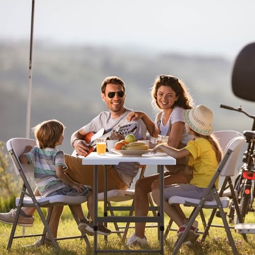6FT Folding Table with Carrying Handle Portable Plastic Z365217