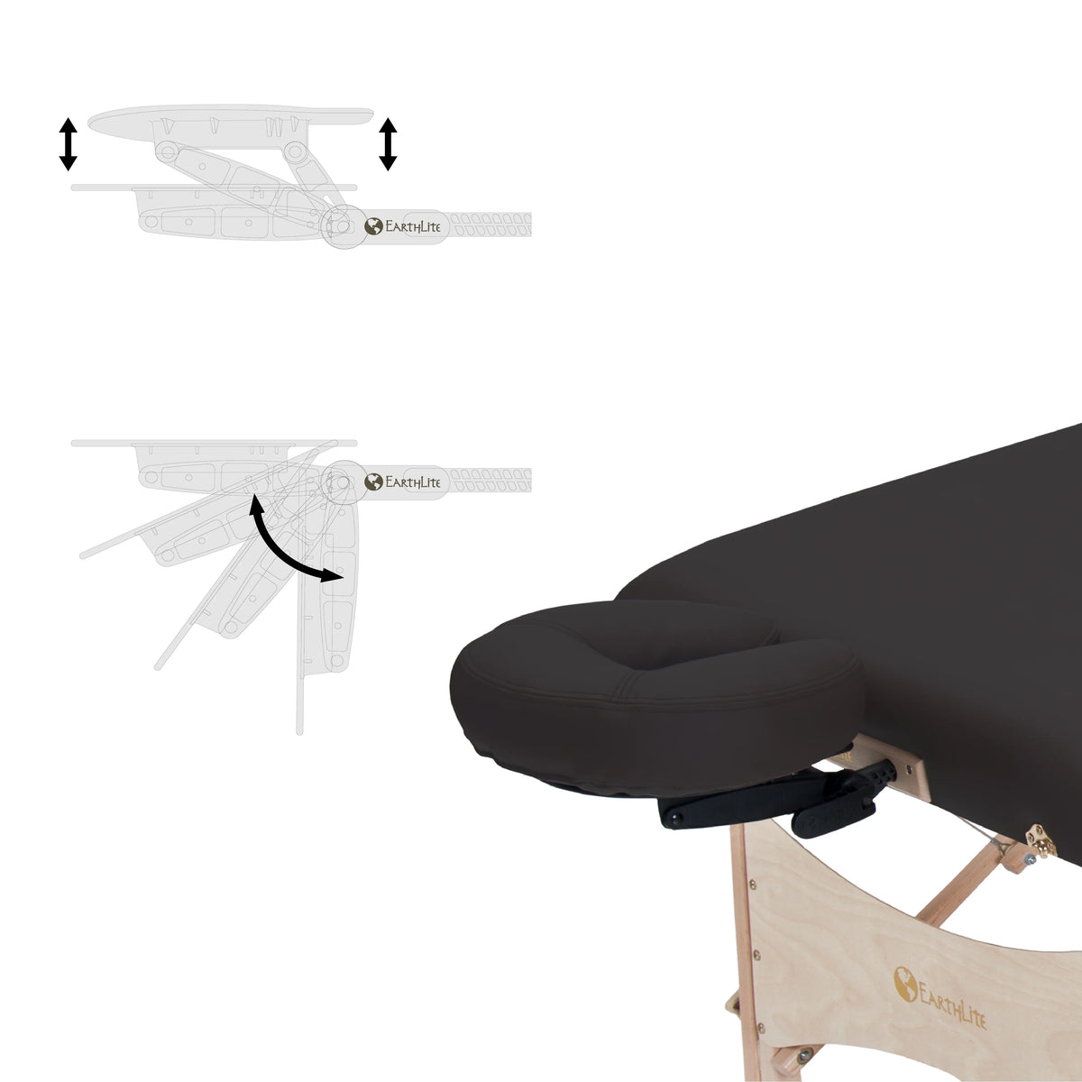 Portable Massage Table Package Deluxe Adjustable Headrest, Hard Maple M662