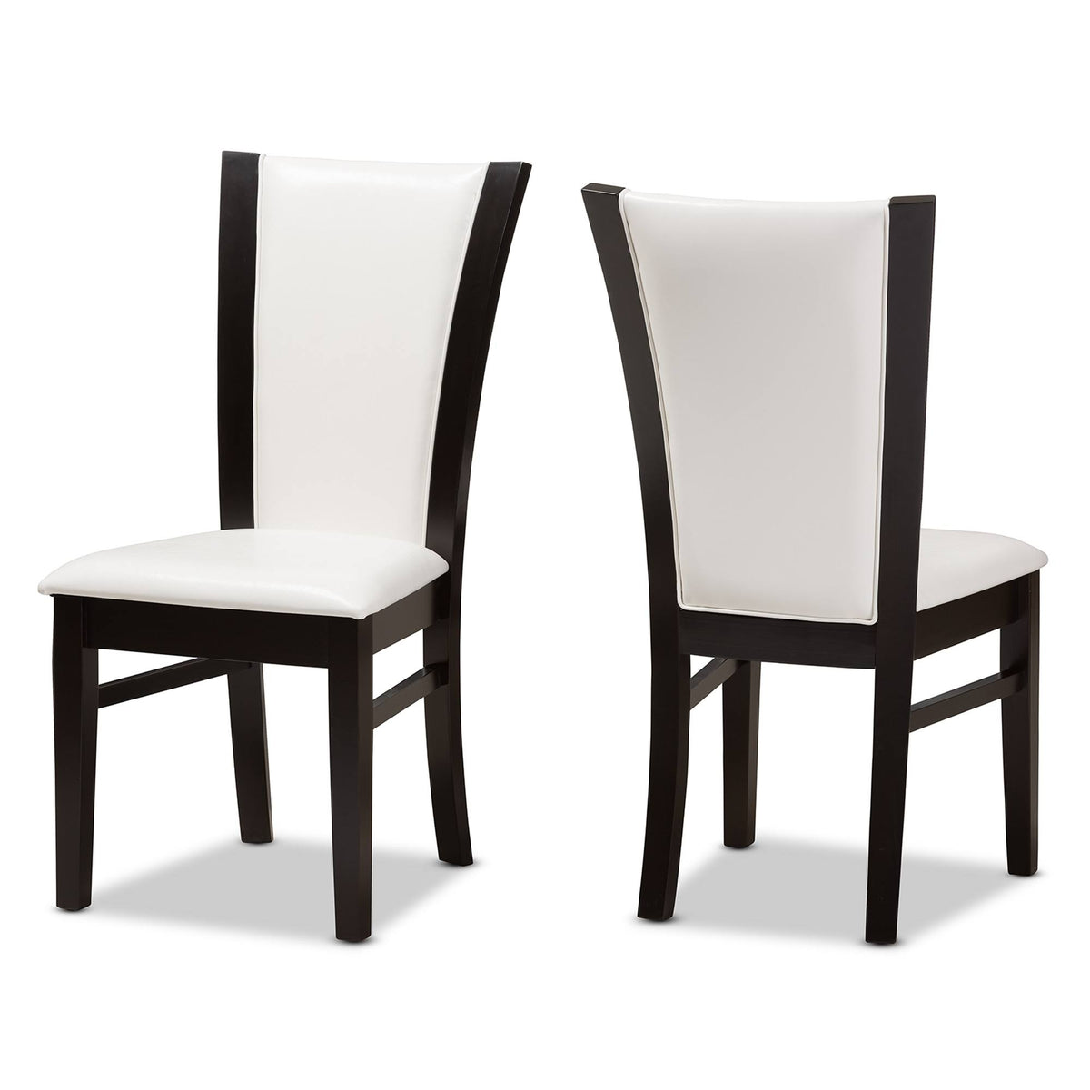 5-Piece White Faux Leather Dining Set Y6073