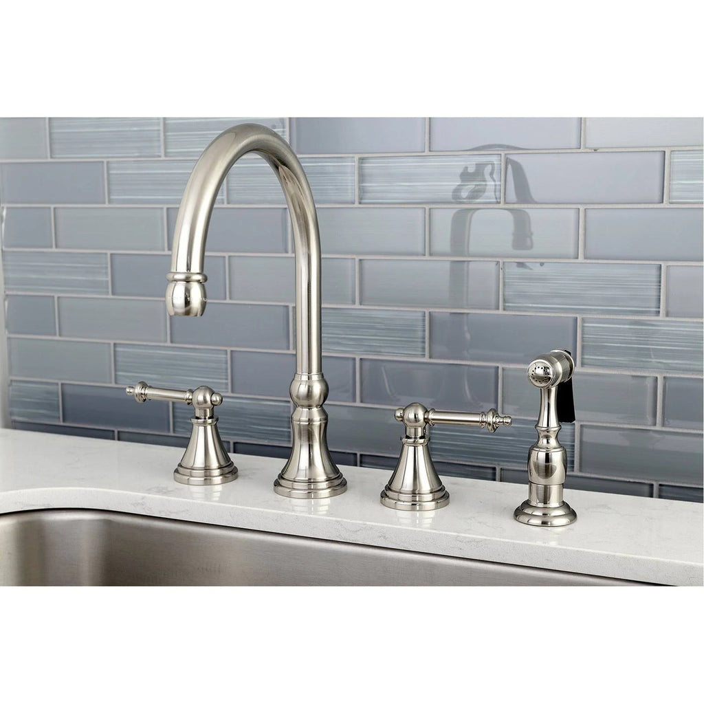 Polished Chrome Kitchen Faucet with Brass Sprayer P2179