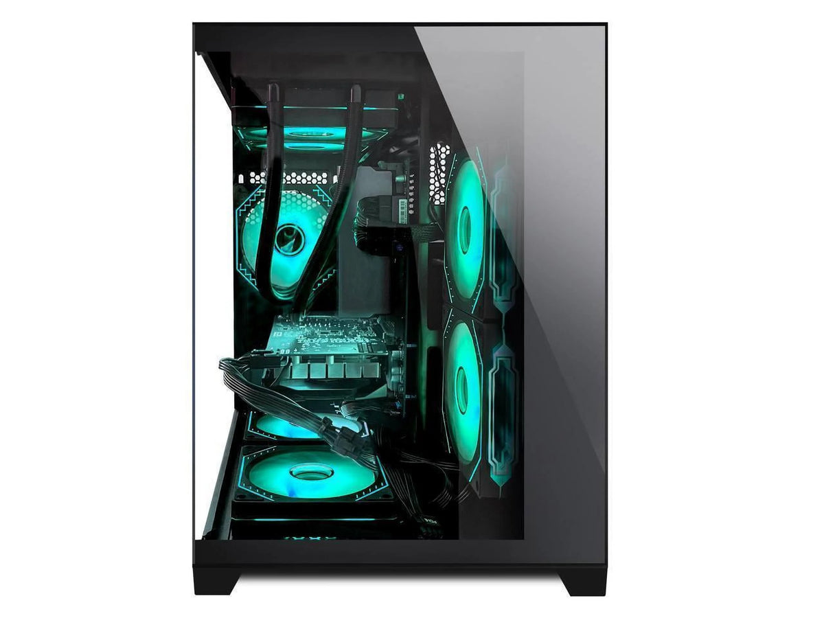 Black Gaming PC with AMD Ryzen 5 5600X RTX 4060TI 16GB 32GB DDR4 RAM 1TB M.2 1TB SATA SSD 240 Liquid Cooler Windows 11 Pro U749346