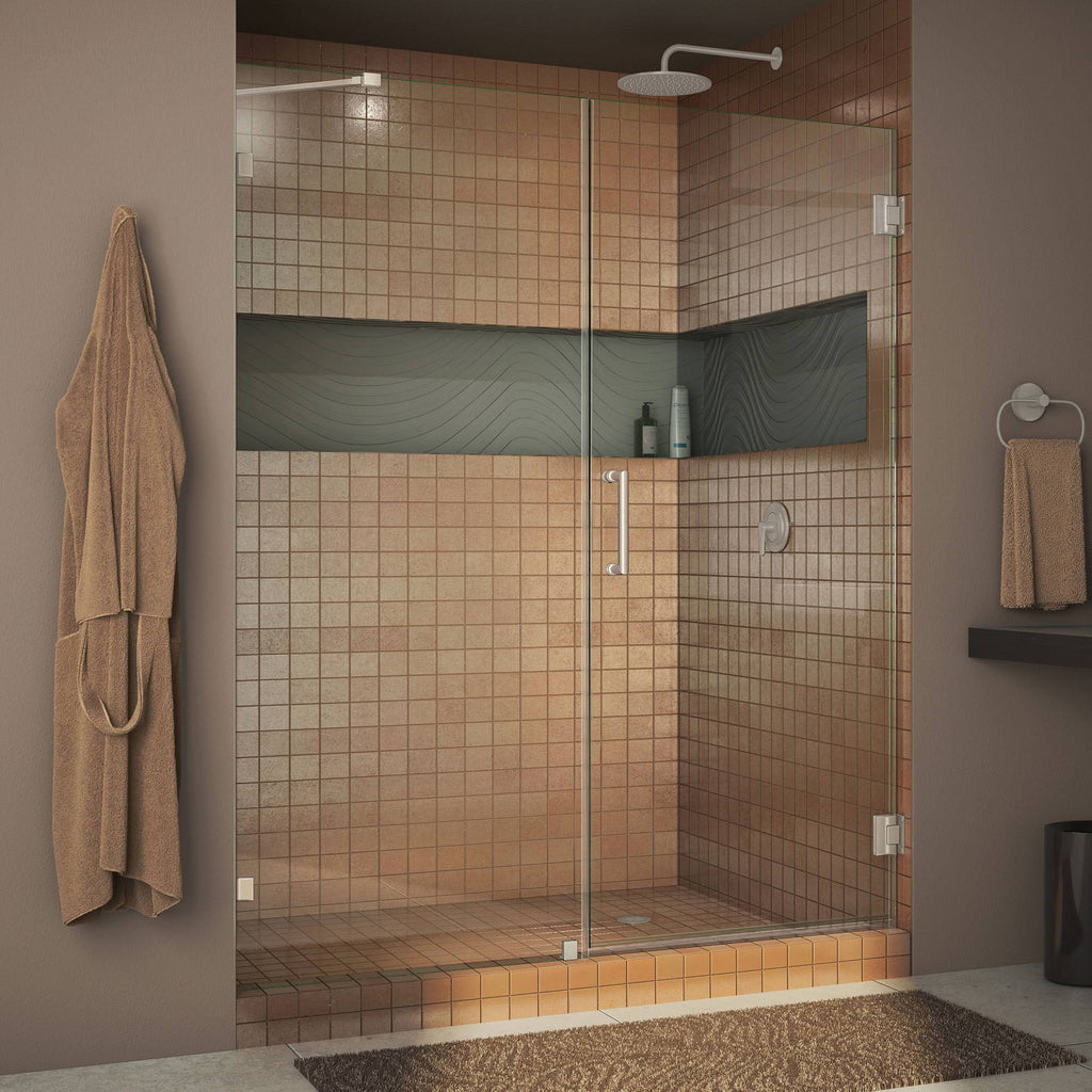 Frameless Hinged Brushed Nickel Shower Door K89668