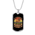 Peach Stainless Steel Dog Tag Necklace 24" Chain X20936