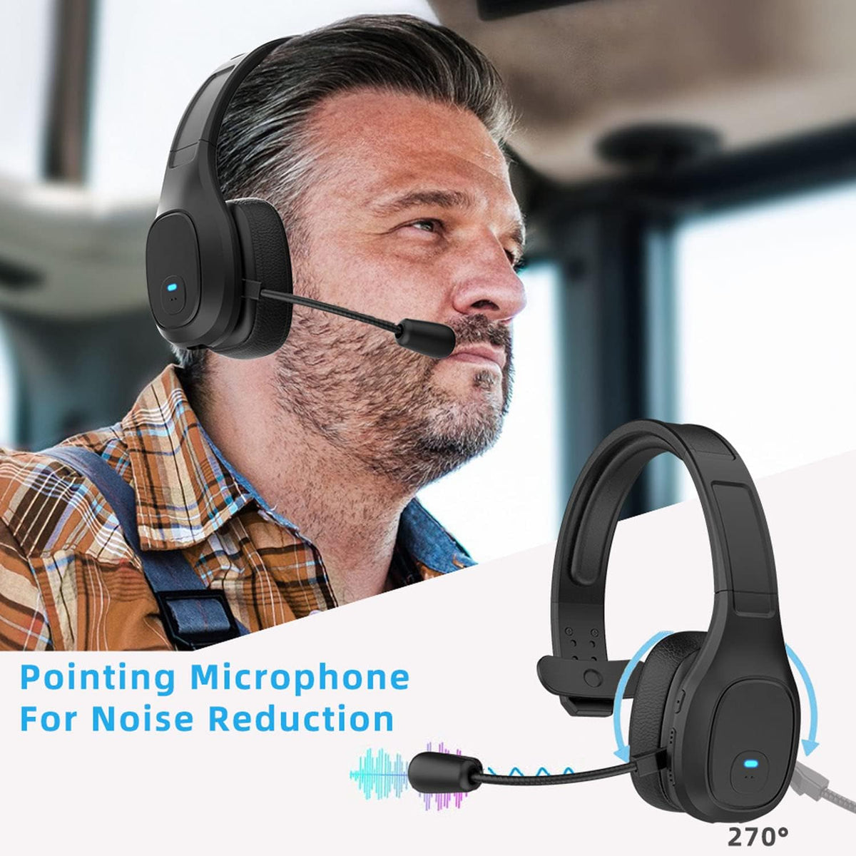 Wireless Bluetooth Headset with Noise Canceling Microphone, Pack of 2 P5697