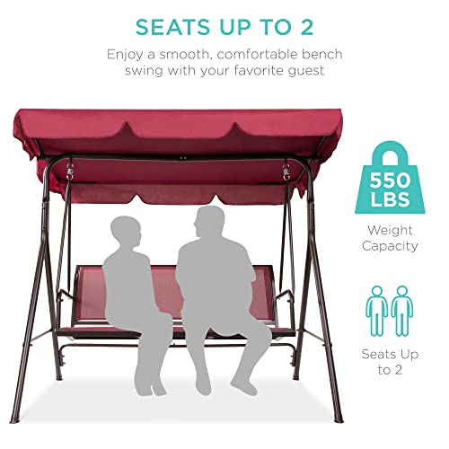 2-Seater Outdoor Adjustable Canopy Swing Glider E237