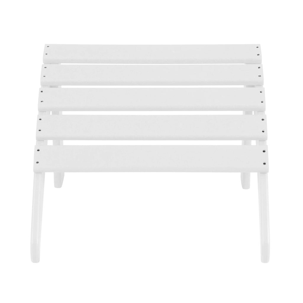 12 Piece White Adirondack Chairs Set with Ottoman and Side Table L613