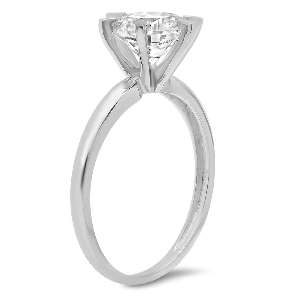 18K White Gold Solitaire Engagement Ring A3320