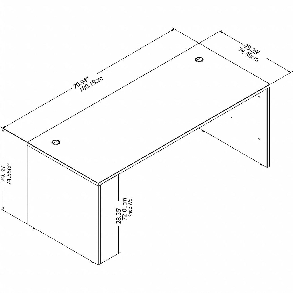 72W x 30D Office Desk in Storm Gray Engineered Wood H66189
