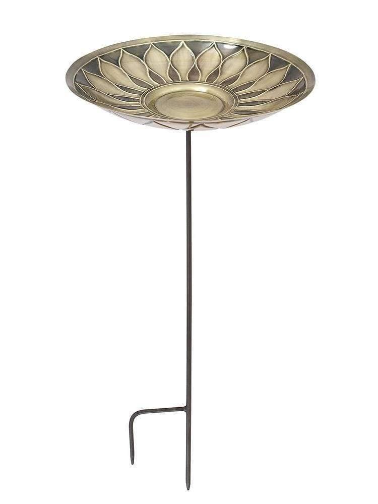 Brass Birdbath with Stake X508451