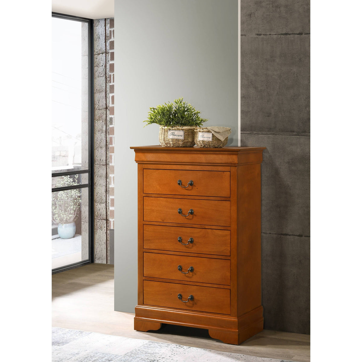 Oak 5 Drawer Chest V73289