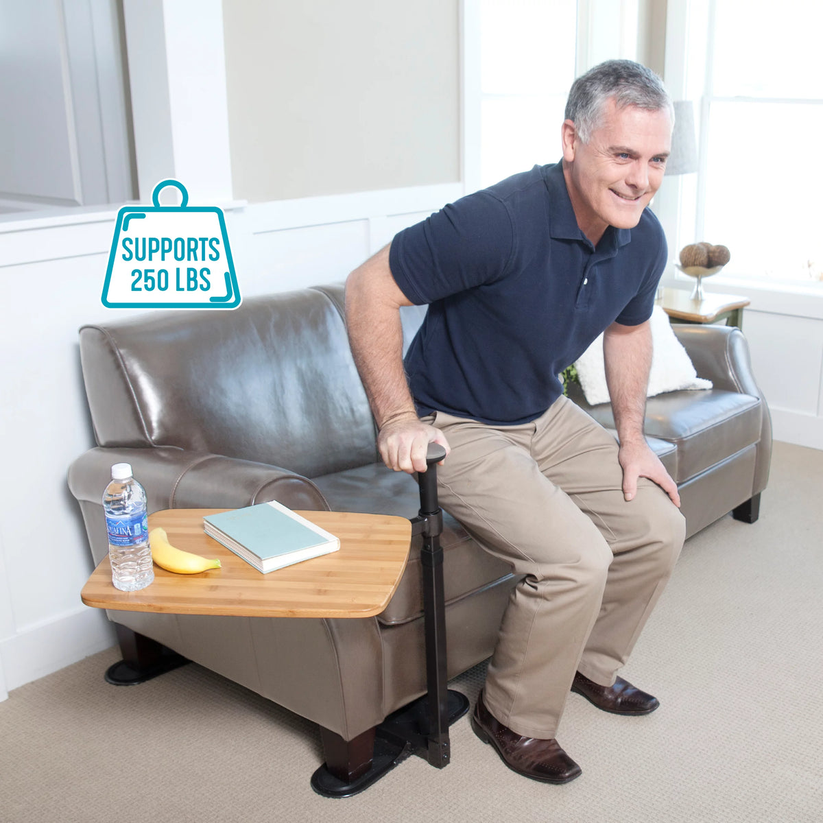 Adjustable Swivel TV Table with Stand Assist Handle R78219