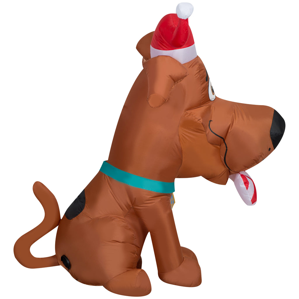 5 Foot Christmas Puppy Airblown Inflatable with Peppermint Bone B682486