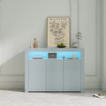 Black High Gloss Sideboard Storage Cabinet with LED Light H48741