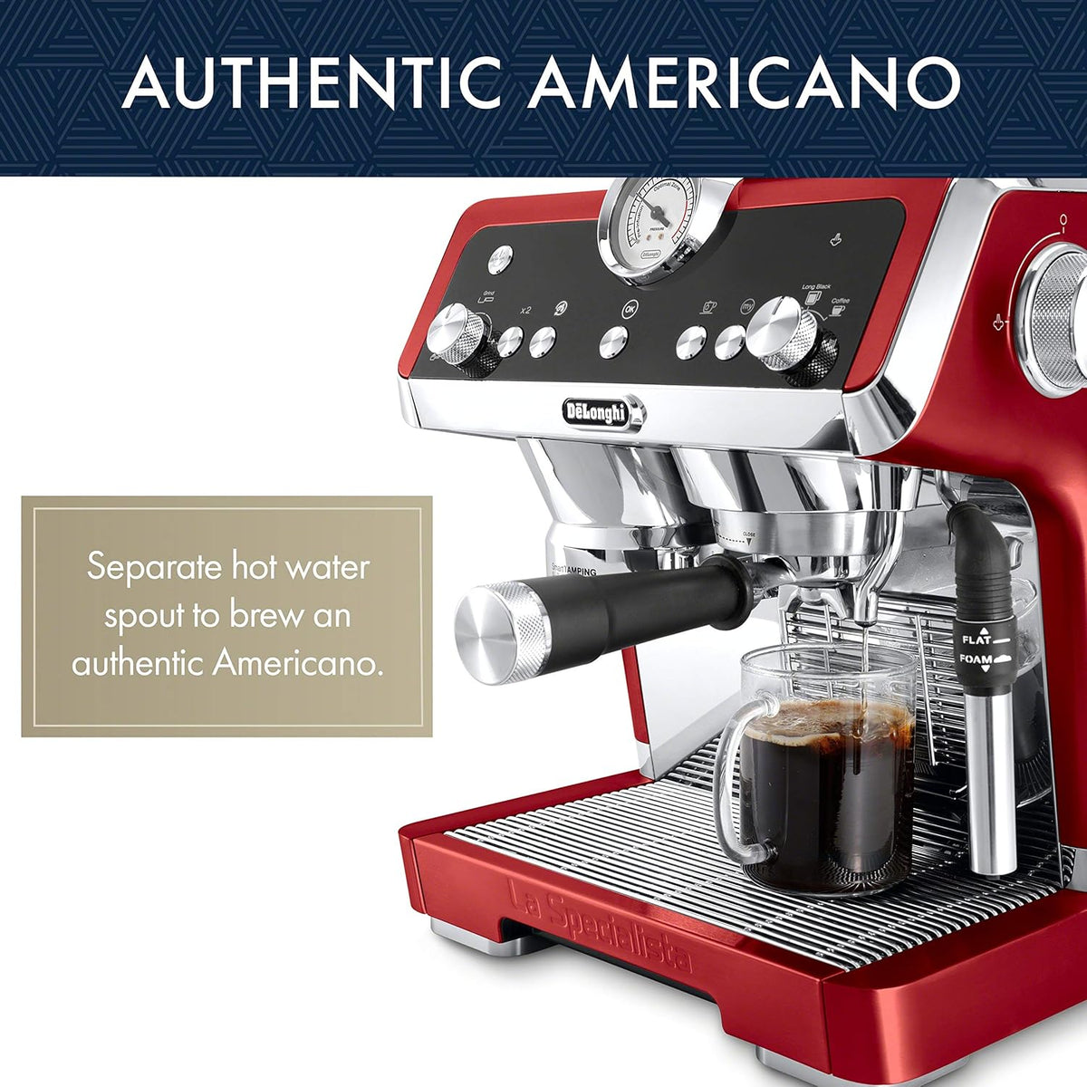 Red Stainless Steel Espresso Machine G15054