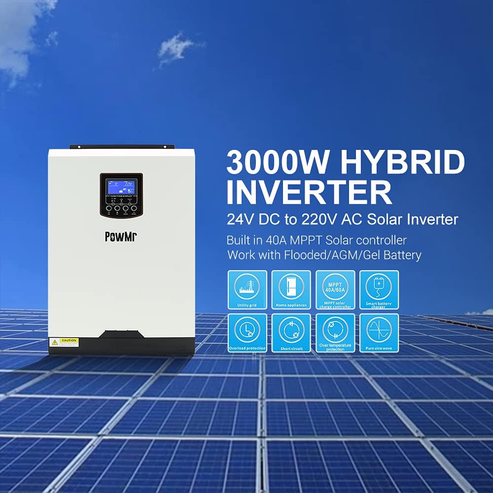 3000W Hybrid Inverter Single Phase 24V DC to 230V AC Pure Sine Wave X6495