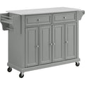 Full Size Granite Top Kitchen Cart/Island Gray/White E187684