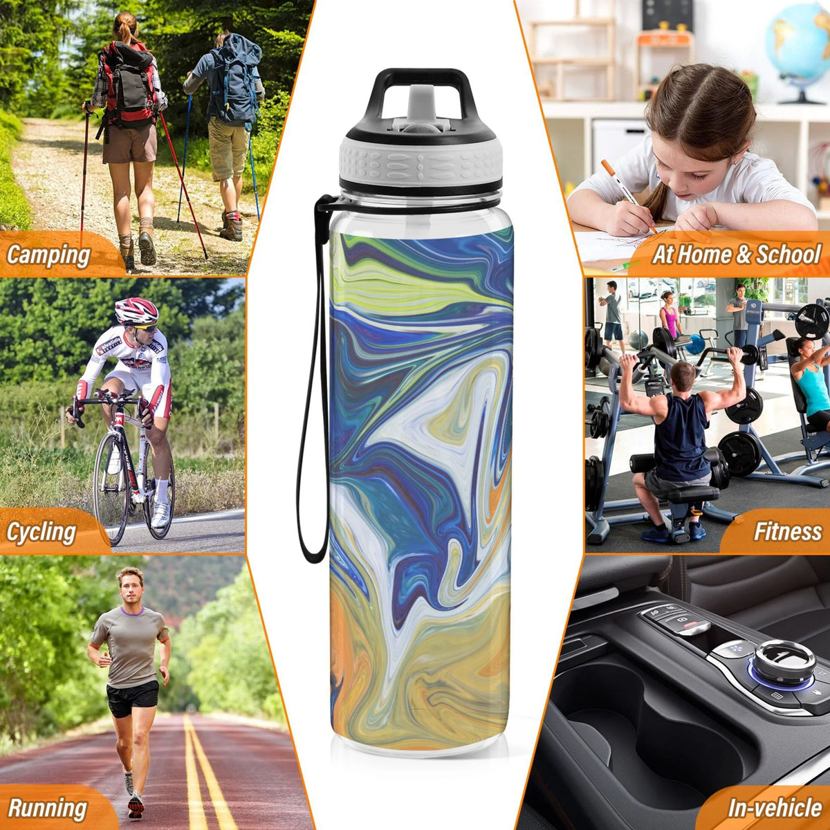 32oz Tritan Leakproof Water Bottle with Straw B984