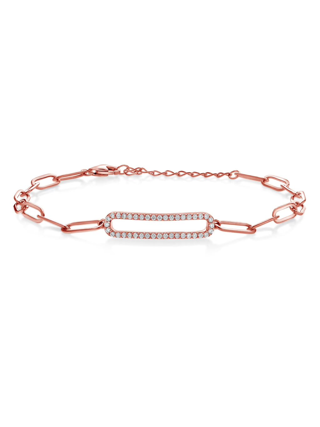 18K Rose Gold Plated Silver Moissanite Tennis Bracelet T44102