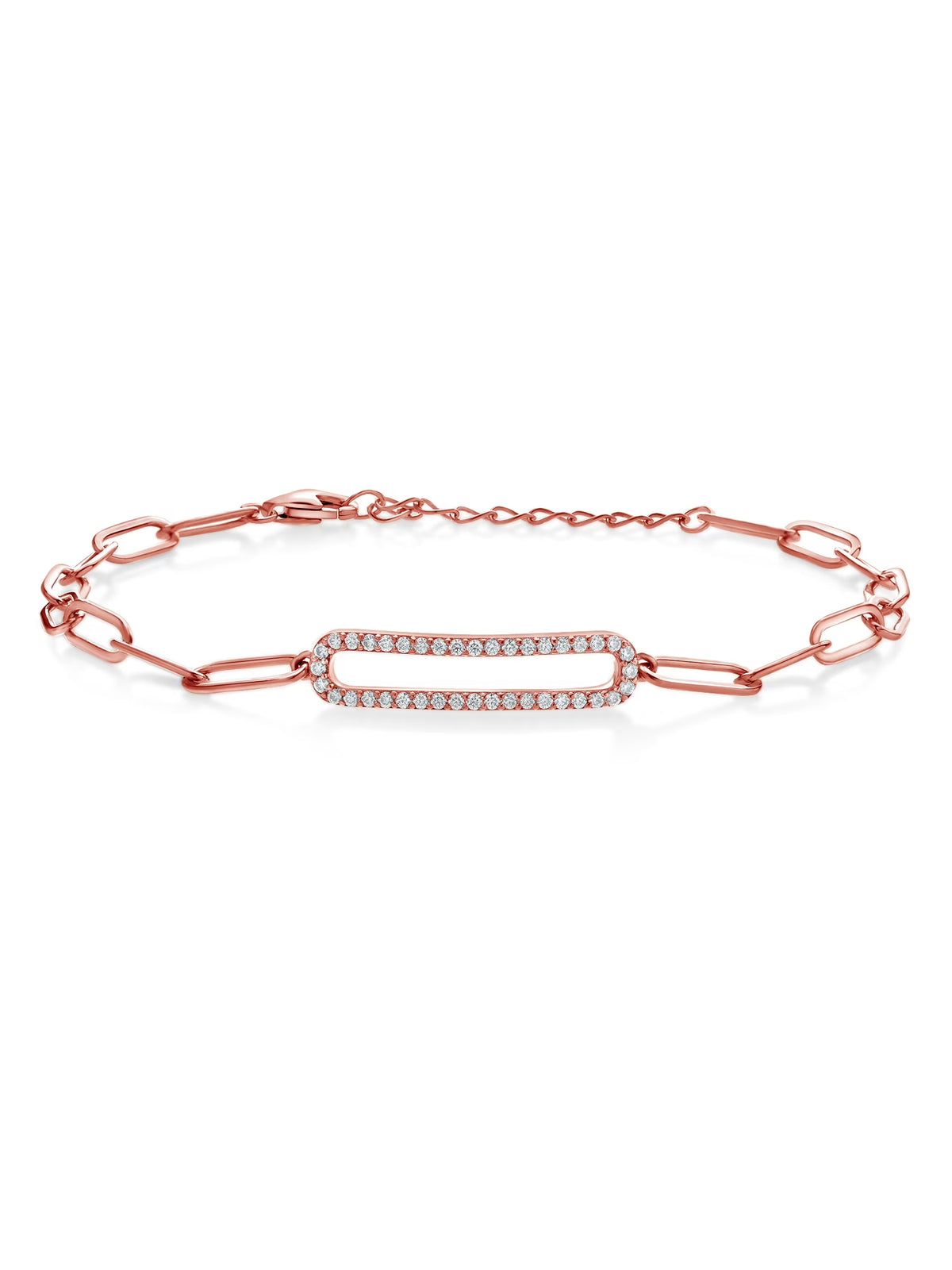18K Rose Gold Plated Silver Moissanite Tennis Bracelet T44102