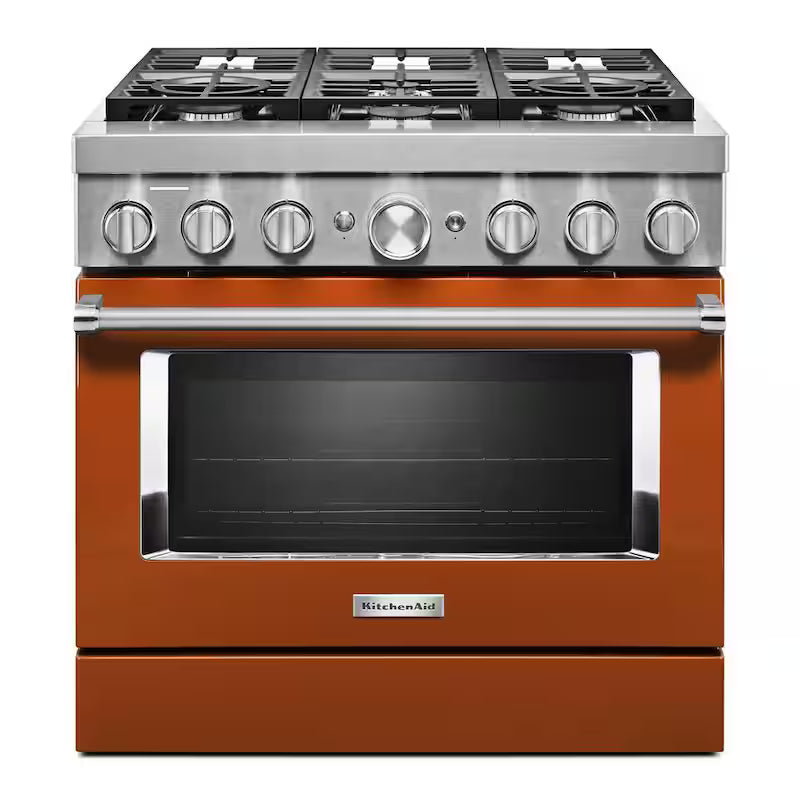 5.1 cu. ft. Dual Fuel 6-Burners Range in Scorched Orange D480