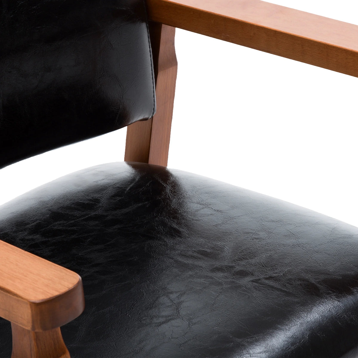 Black PU Leather Upholstered Arm Chair, Set of 1 D42360