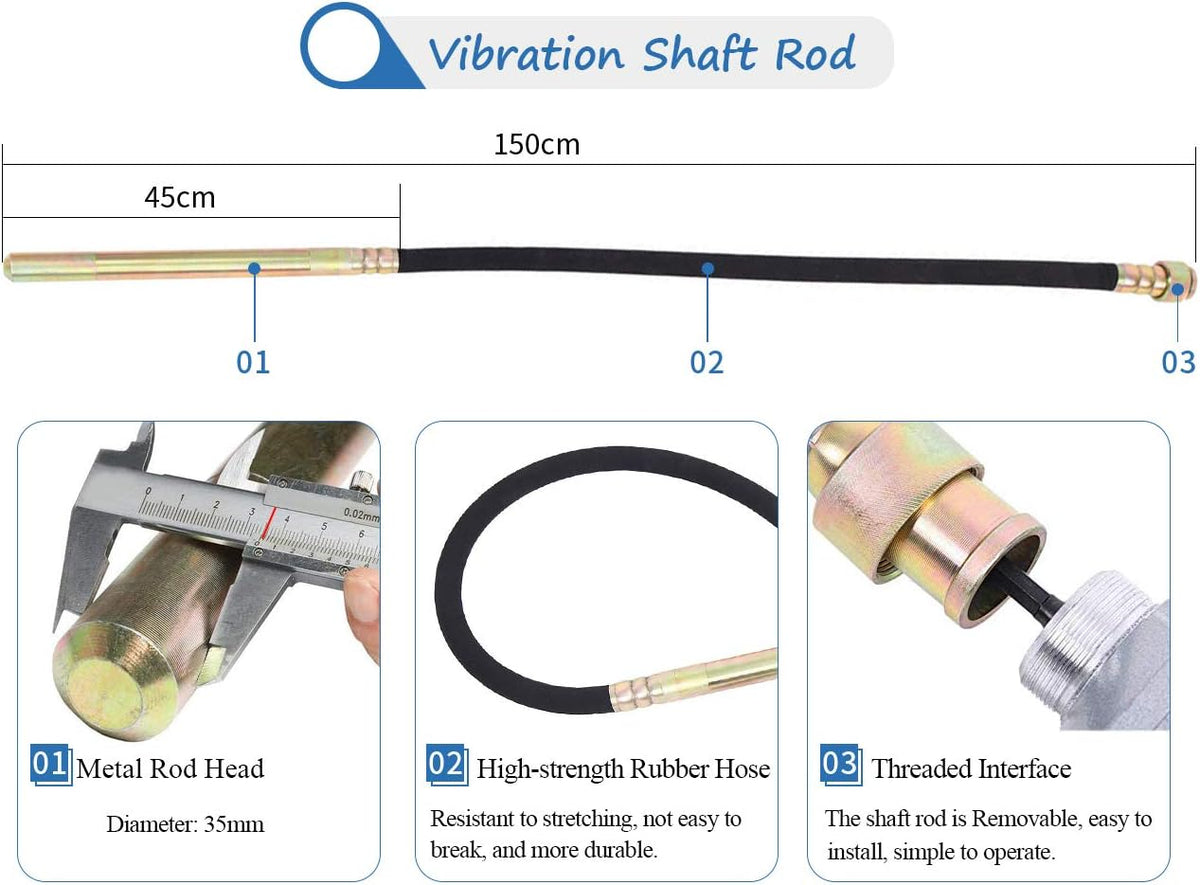 800W 110V Electric Concrete Vibrator 5ft W134405