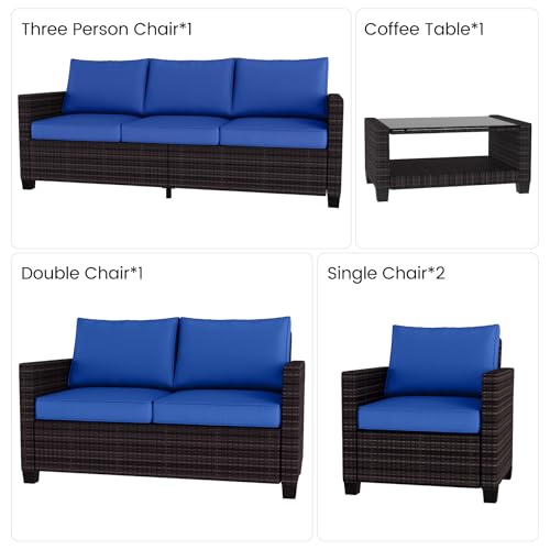 5-Piece PE Rattan Sectional Sofa Set with Storage Table I2459