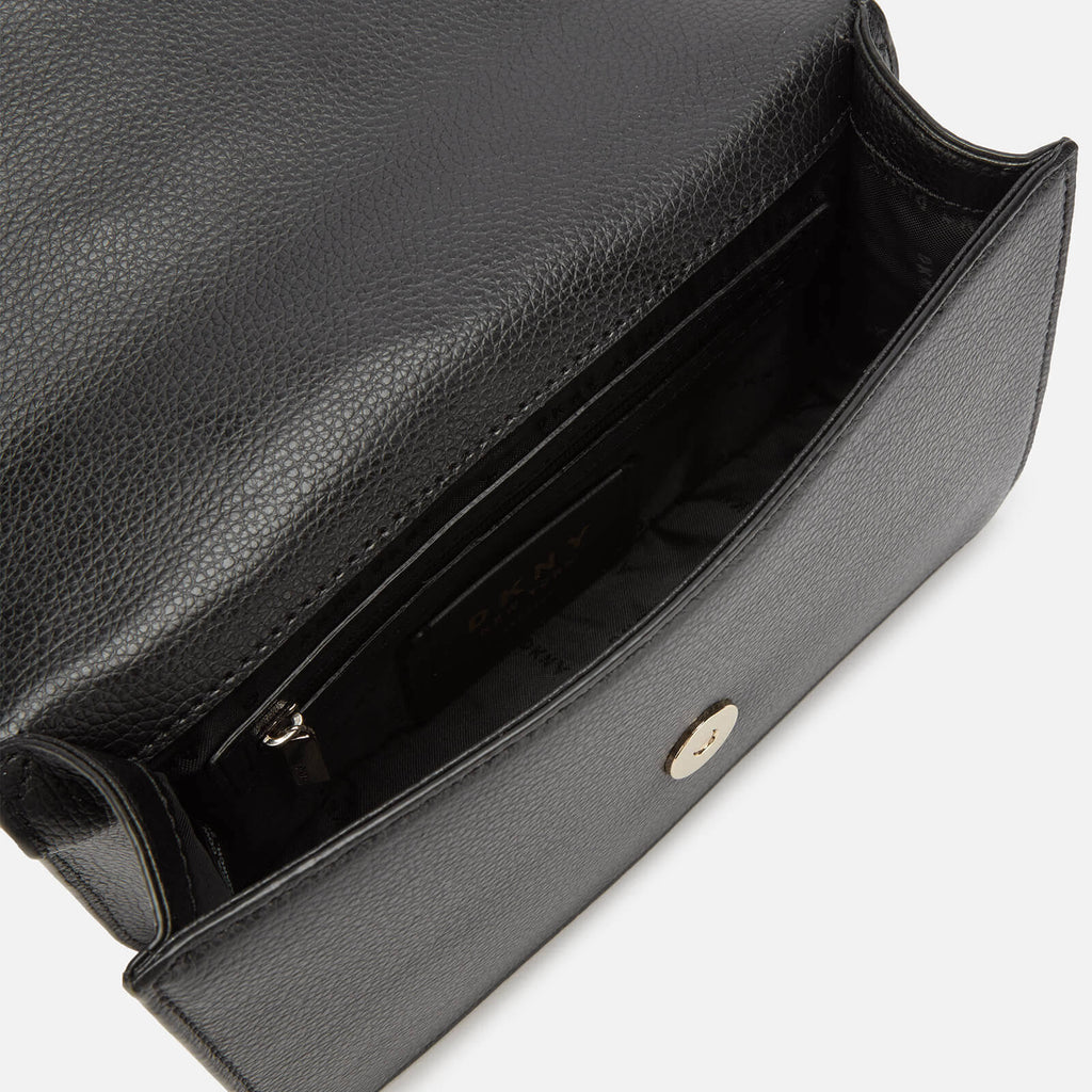 Leather Flap Shoulder Bag Black/Gold D446634
