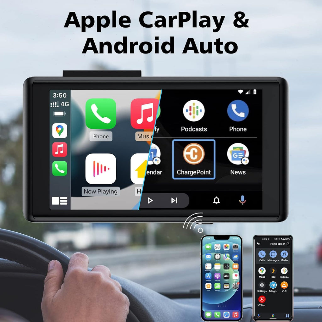 Dash Cam with Navigation, 1080P Front and Rear Cameras, 5 Touchscreen P614626