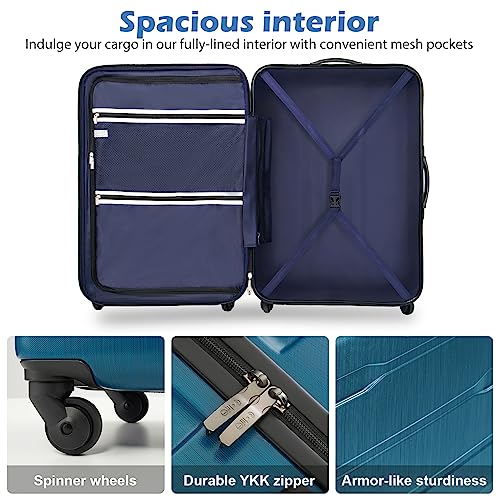 Expandable PC+ABS Spinner Suitcase with TSA Lock 20in 24in 28in F7029
