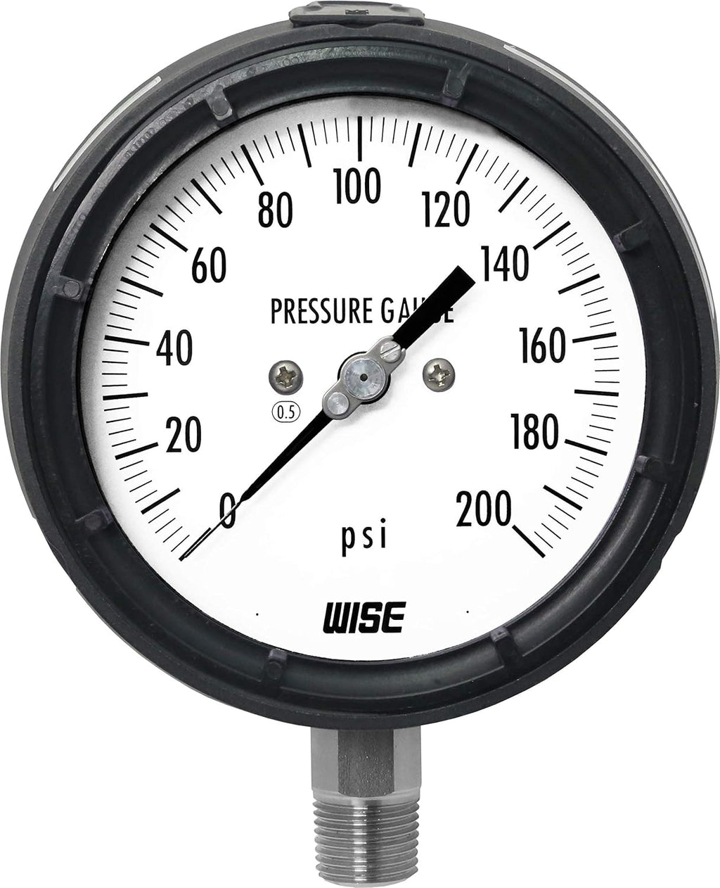 125mm Dial 0.5% Accuracy Pressure Gauge with Thermoplastic Case Pack of 2 Q683733