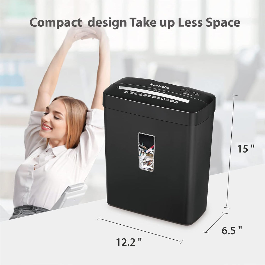 6-Sheet Cross Cut Paper Shredder with Security Lock F48567