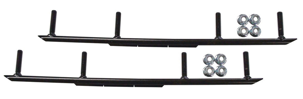 Green XT Snowmobile Skis with 8" Round Bars Complete Kit C242