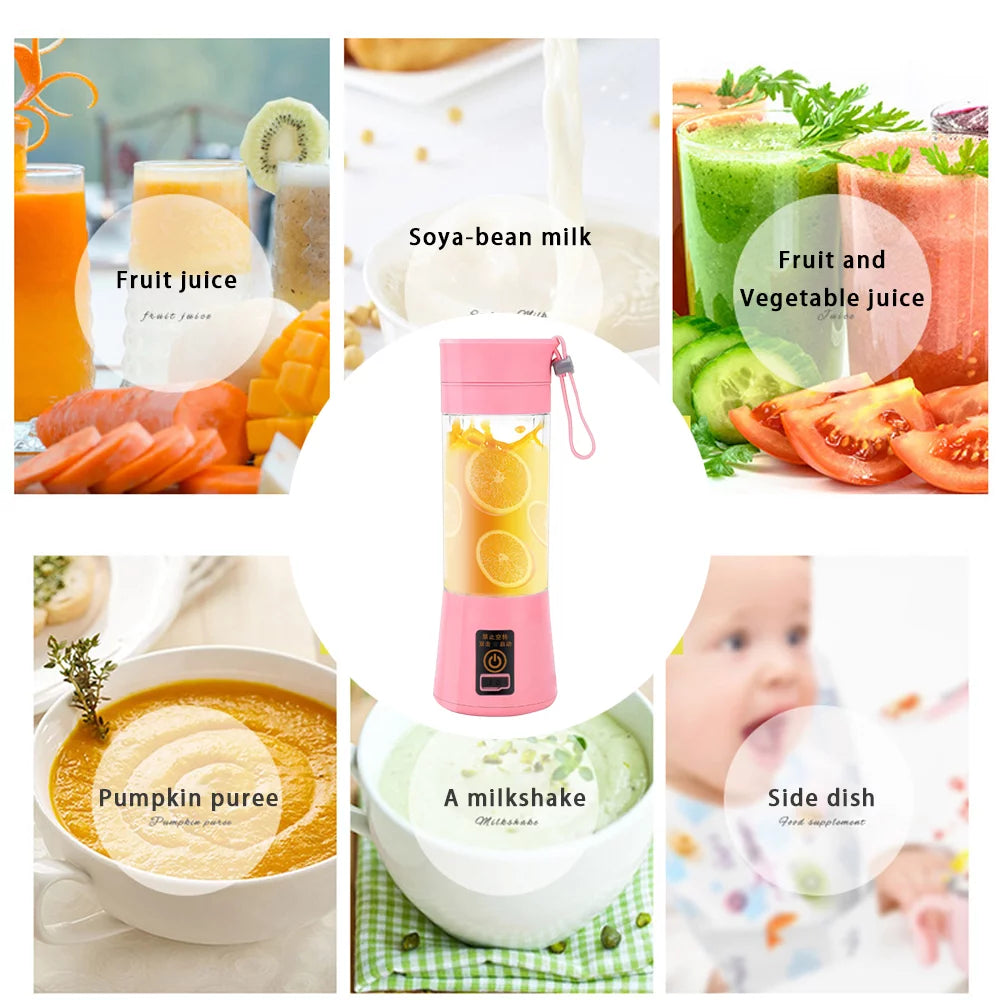 Portable Mini Blender with USB Rechargeable Batteries, Pink P170052