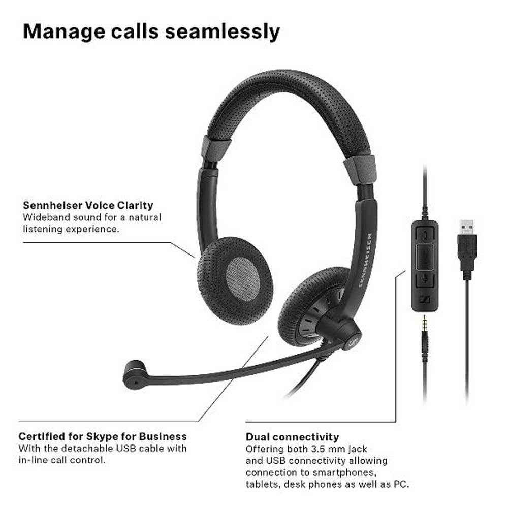Sennheiser SC 75 USB MS Headphones One Size N81543