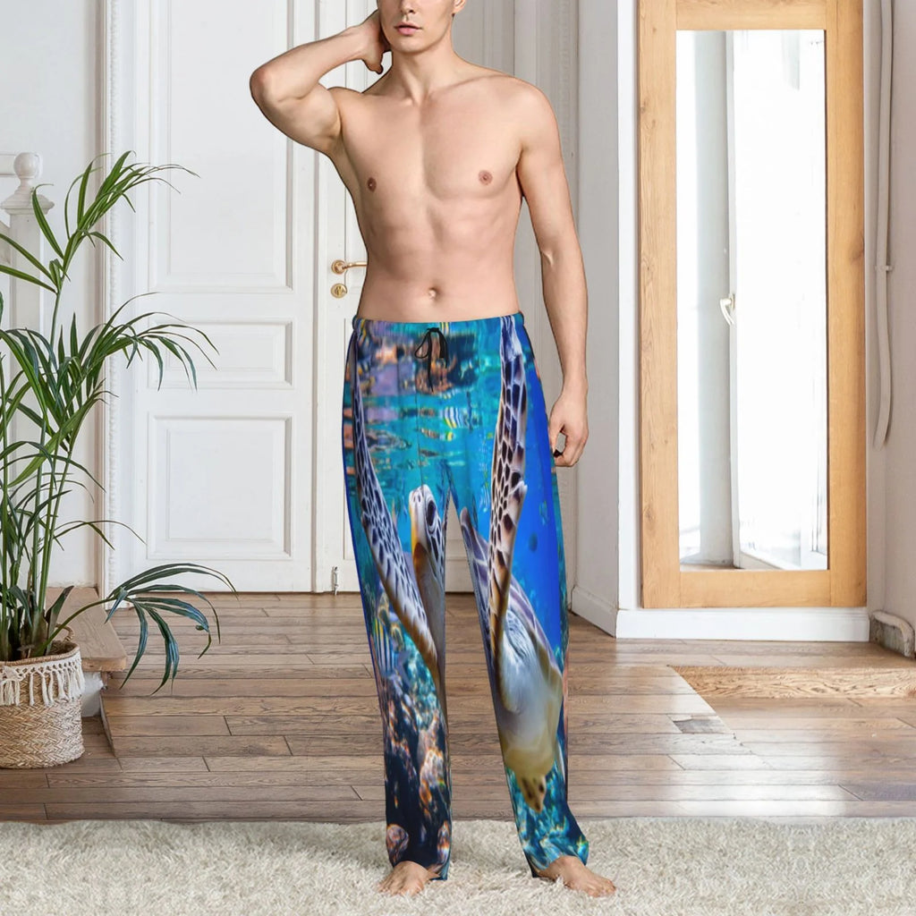 Men'S Pajama Pants Drawstring And Pockets J1687