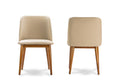 Light Brown and Beige Faux Leather Dining Chair (Set of 2) Z359