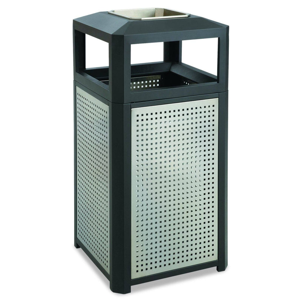 15-Gallon Black Steel Waste Receptacle N50666
