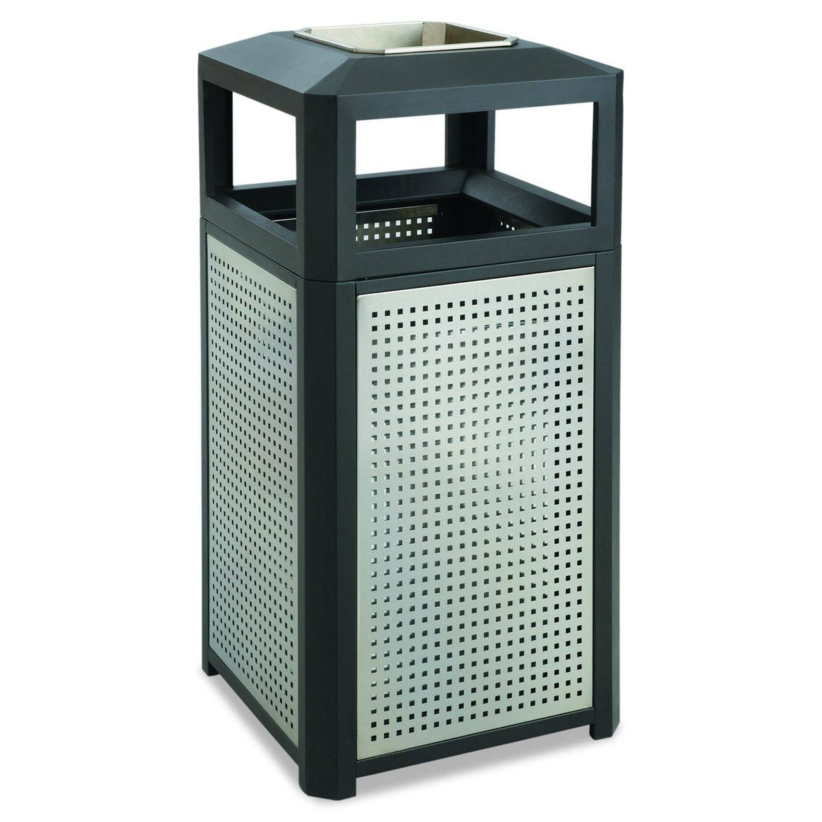 15-Gallon Black Steel Waste Receptacle N50666