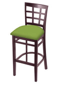 30x22 Bar Stool with Dark Cherry Finish and Kiwi Green Seat M185