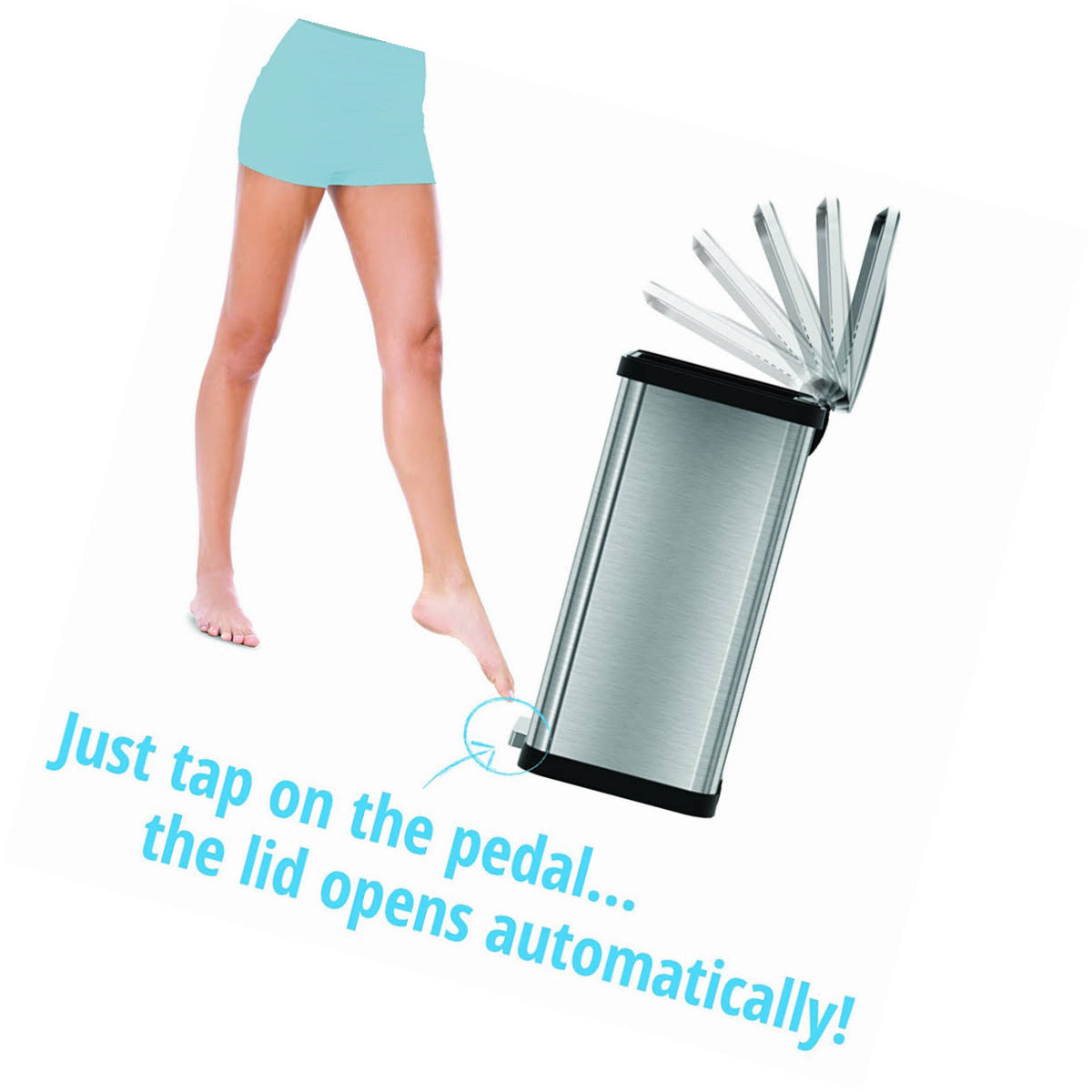 13 Gallon Stainless Steel Automatic Step Trash Can E203