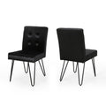 Set of 2 Tufted Velvet Dining Chairs Black X82313