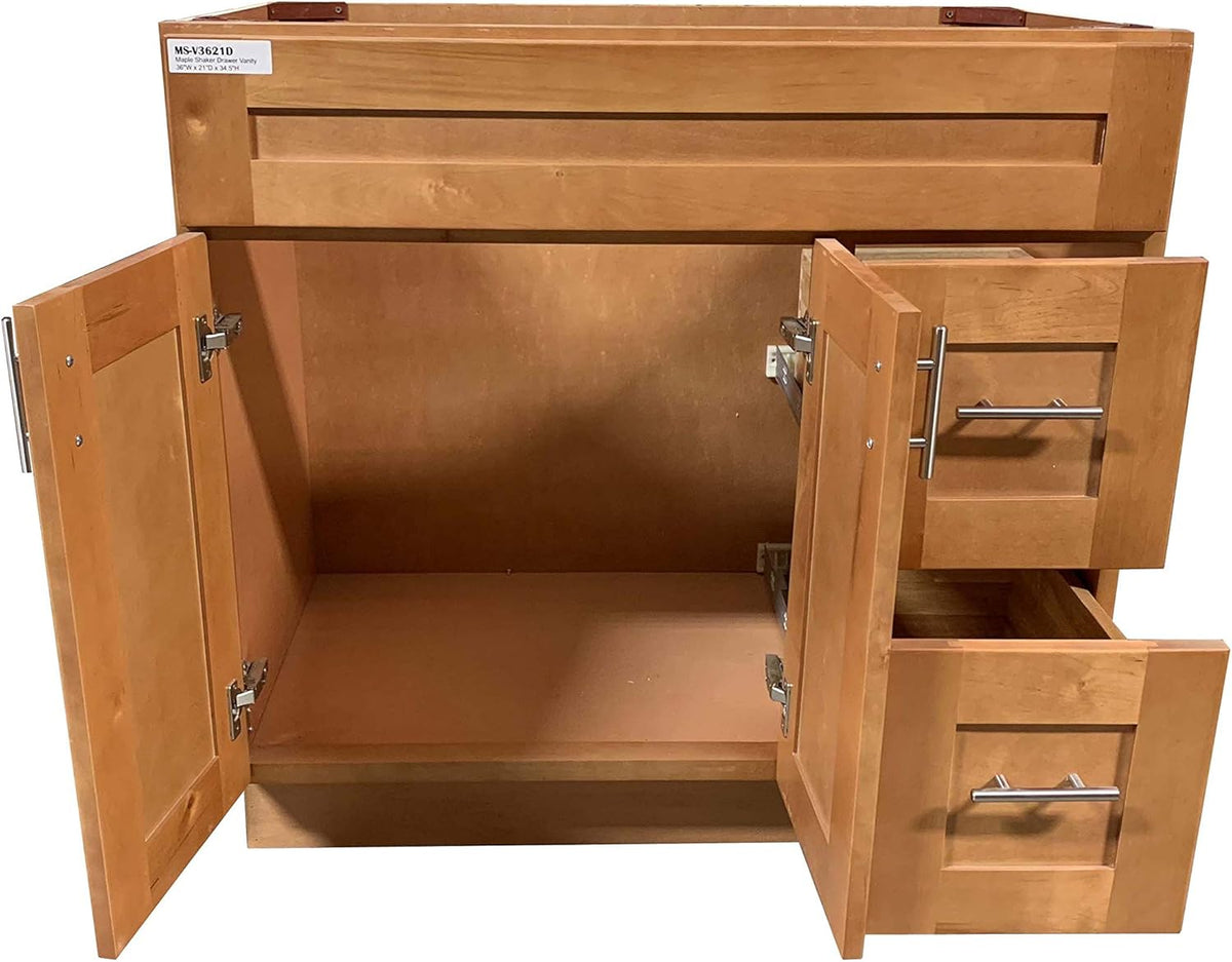 Maple Single-sink Bathroom Vanity Base Cabinet 36 Wide x 21 Deep H19904